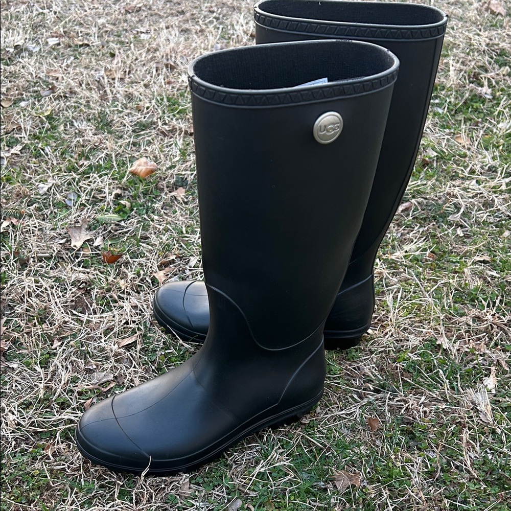 UGG Women's Black Tall Waterproof Rain Boots